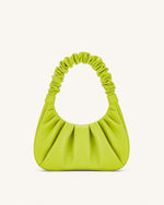 Gabbi Ruched Hobo Handbag - Cyber Lime