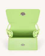 Fae Mini Top Handle Bag - Lime Green Lizard