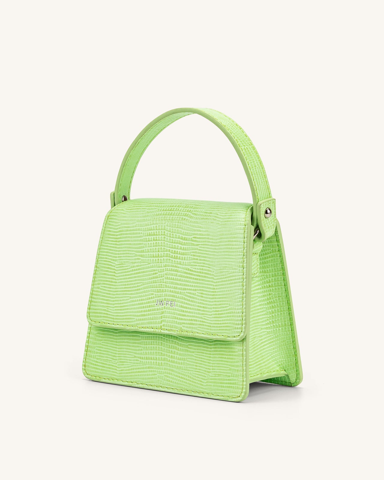 Fae Mini Top Handle Bag - Lime Green Lizard