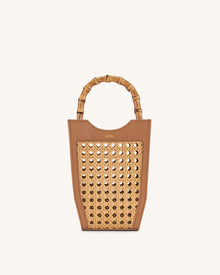 FEI Faux Bamboo Woven Phone Bag - Brown