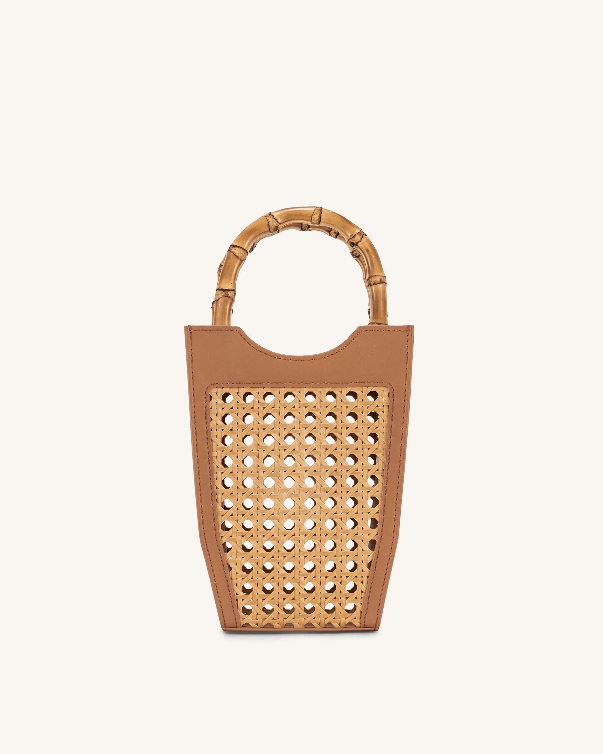 FEI Faux Bamboo Woven Phone Bag - Brown