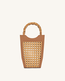 FEI Faux Bamboo Woven Phone Bag - Brown