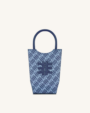 Denim Embossed Card Holder - Blue