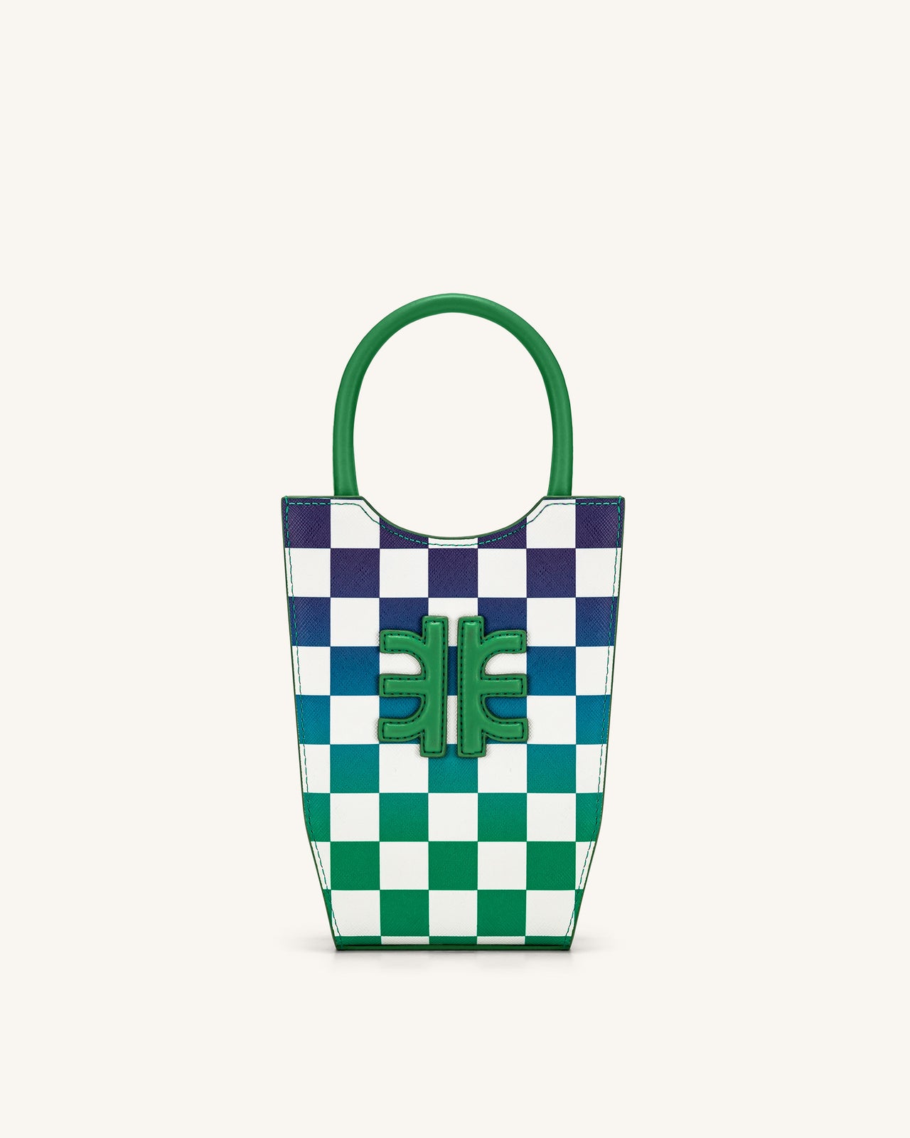 FEI Gradient Checkerboard Phone Bag - Grass Green & Dark Blue