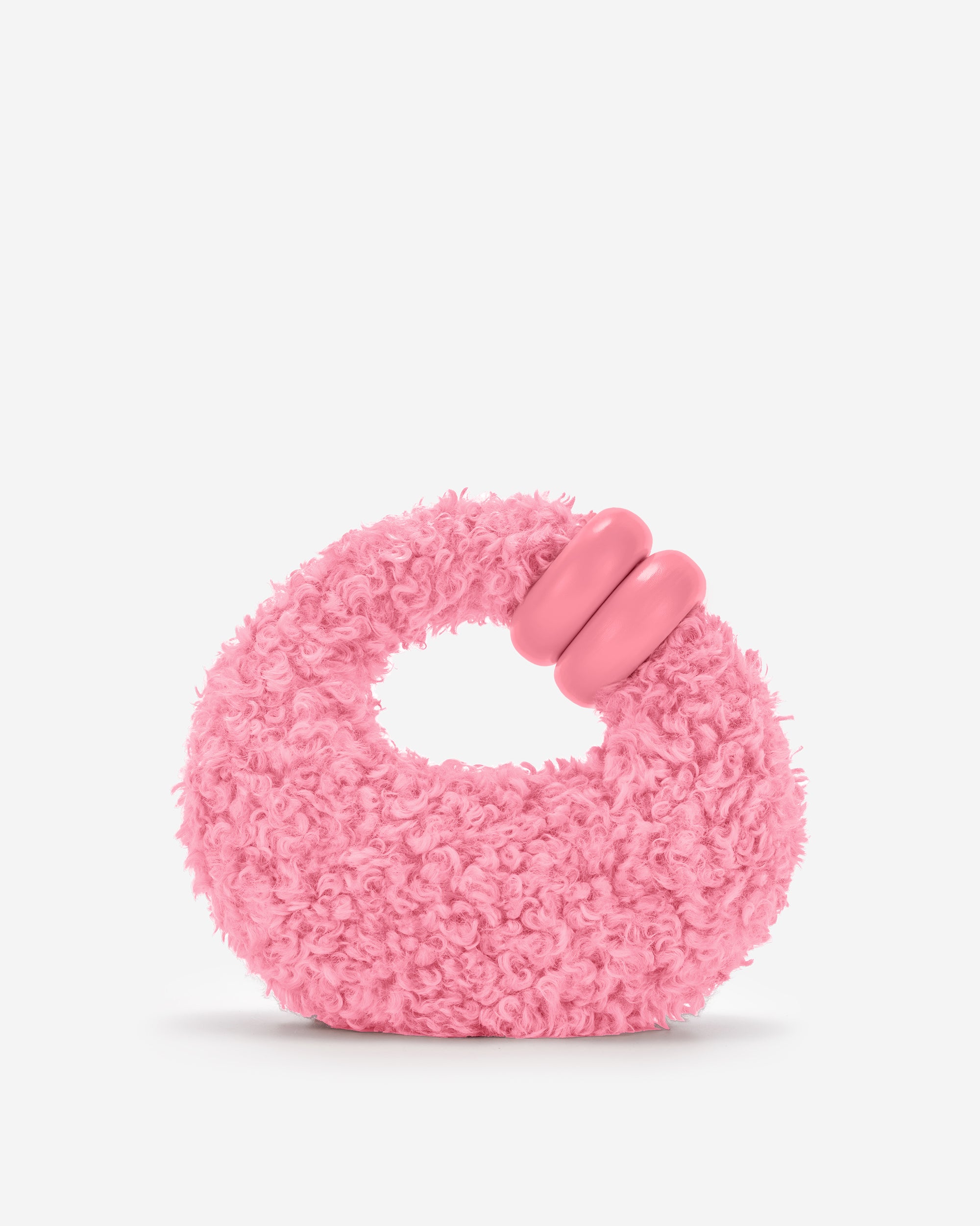 Abacus Faux Fur Top Handle Bag - Pink