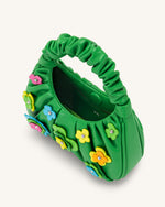Gabbi Floral Medium Ruched Hobo Handbag - Green