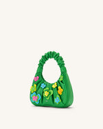 Gabbi Floral Medium Ruched Hobo Handbag - Green