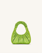 Gabbi Artificial Crystal Medium Ruched Hobo Handbag - Green