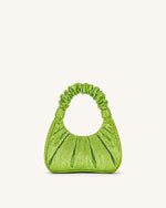 Gabbi Artificial Crystal Medium Ruched Hobo Handbag - Green