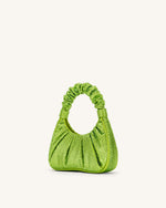 Gabbi Artificial Crystal Medium Ruched Hobo Handbag - Green