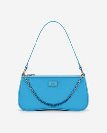 Eva Satin Gradient Chain Shoulder Bag - Lake Blue