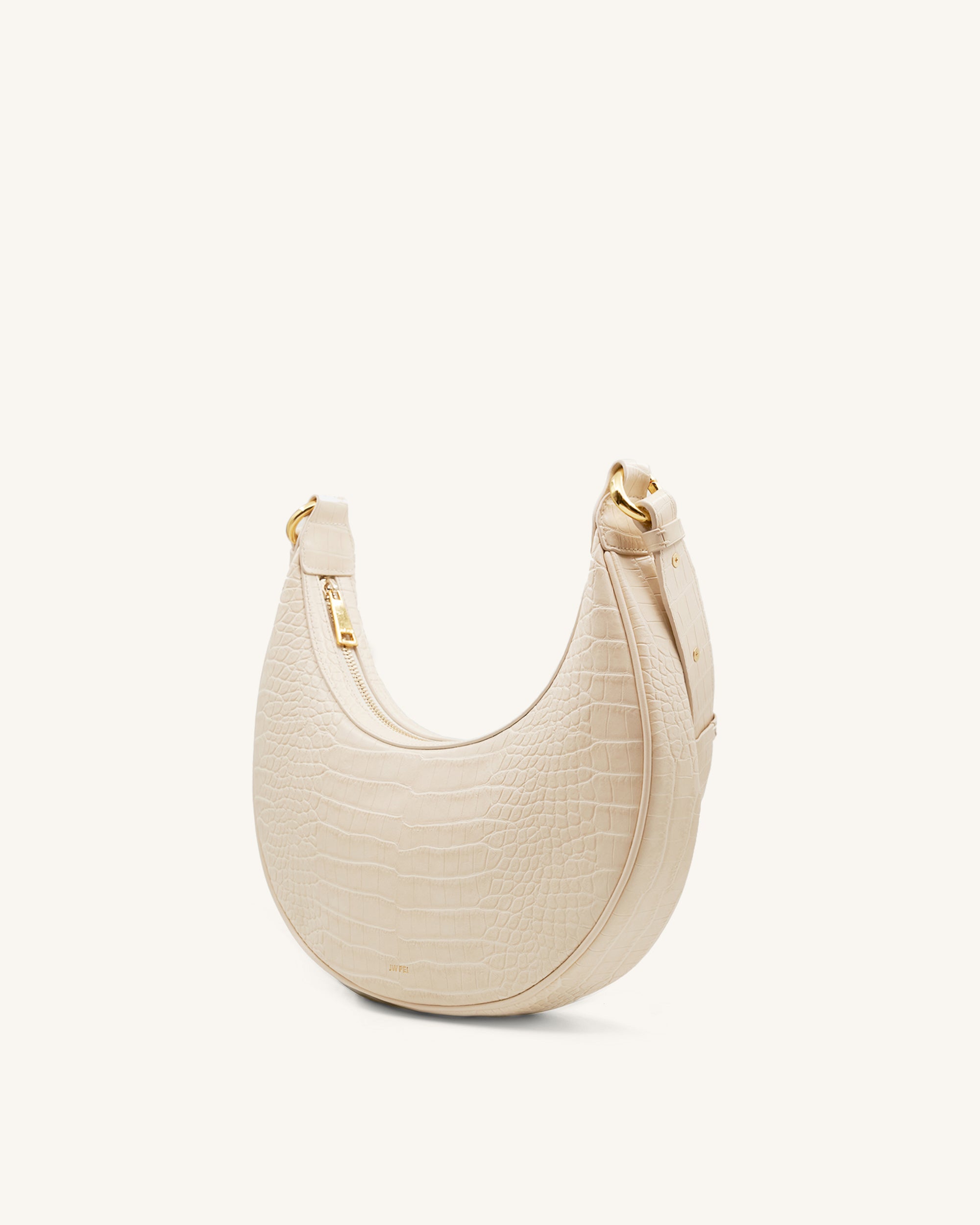 Carly Saddle Bag - Ivory Croc - JW PEI