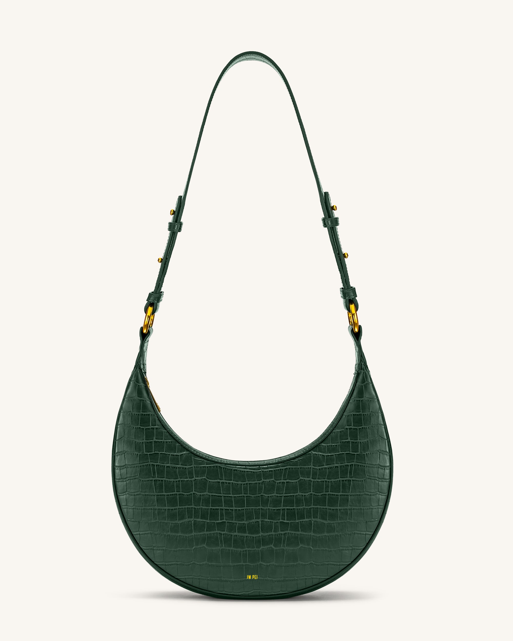 Carly Saddle Bag - Dark Green Croc - JW PEI