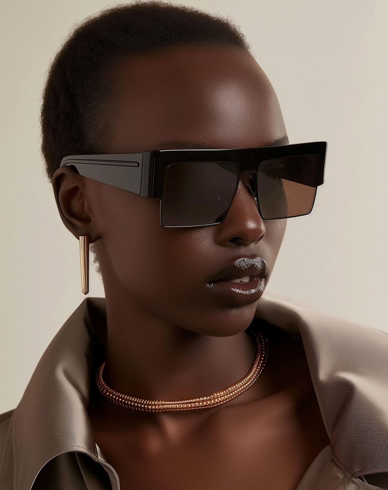 Amia Square Frame Sunglasses - Black