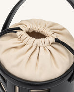 FEI Leather Cutout Bucket Bag - Black