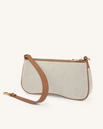 Eva Shoulder Handbag - Beige Canvas