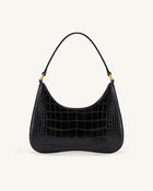 Ruby Shoulder Bag - Black Croc