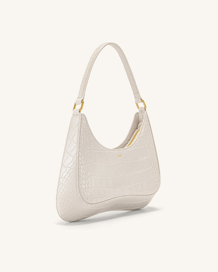 Ruby Shoulder Bag White Croc JW PEI