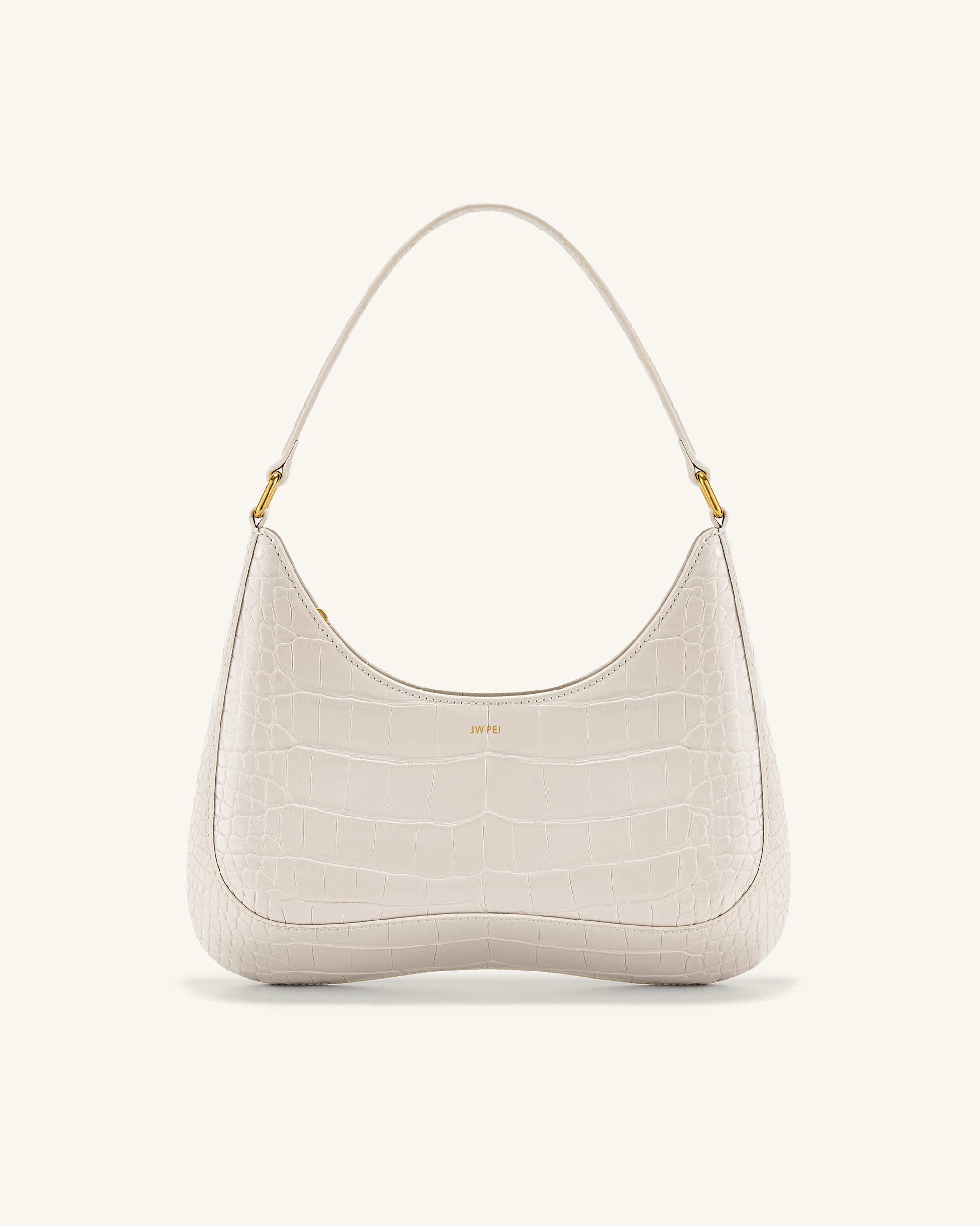 Ivory Shoulder Bag - Croc Embossed - JW PEI