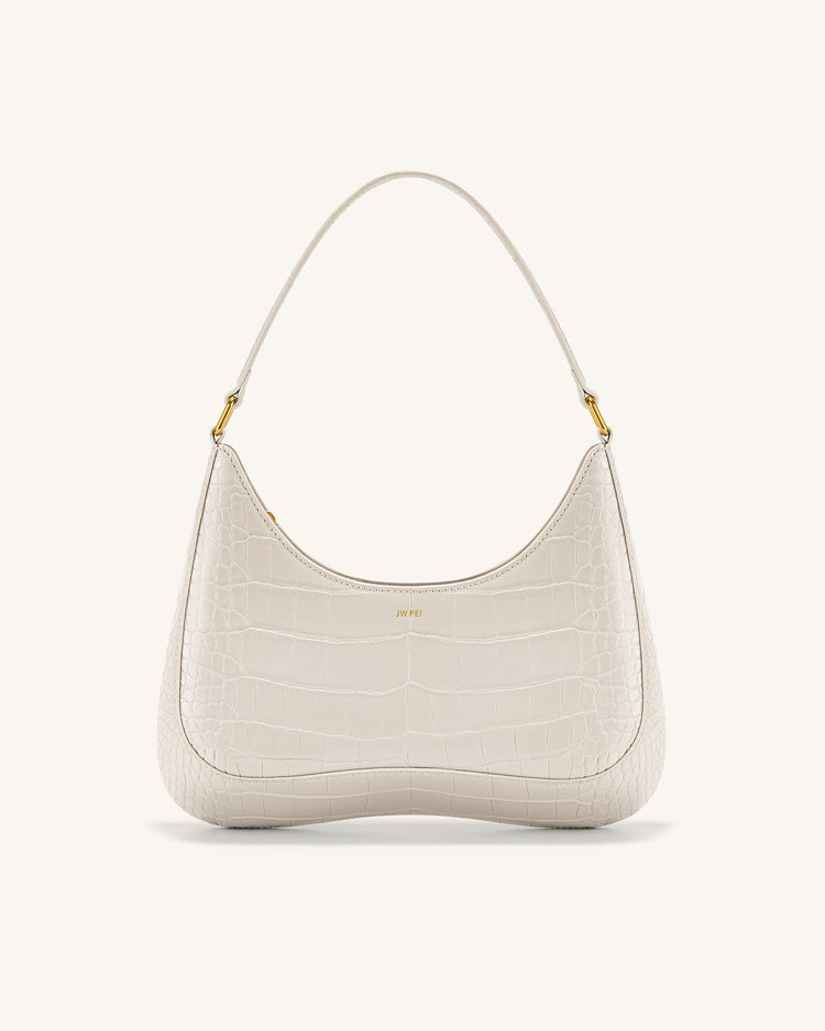 Ruby Shoulder Bag White Croc JW PEI
