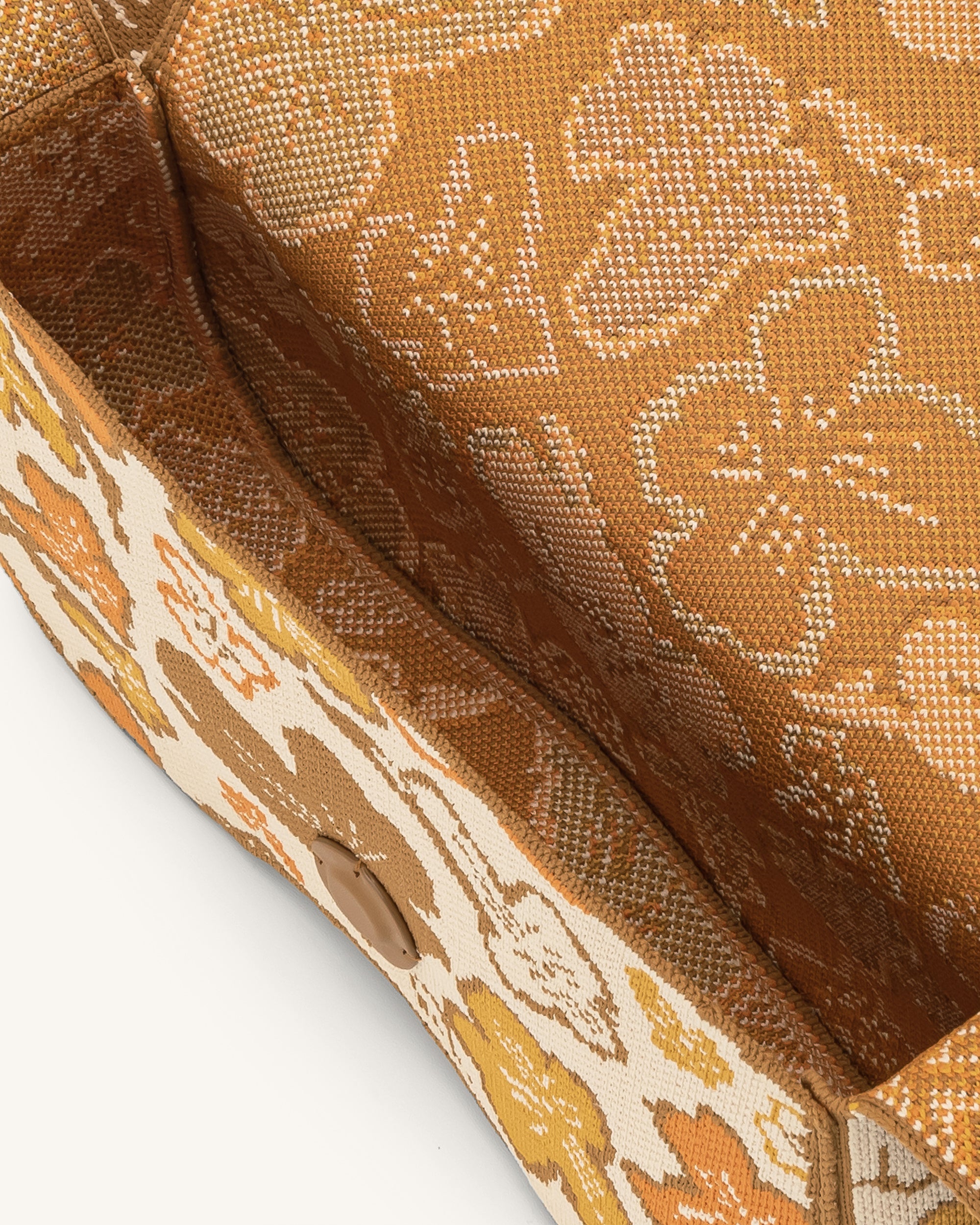 Becci Knitted Shoulder Bag - Flower Collection - Brown & Orange & Beige