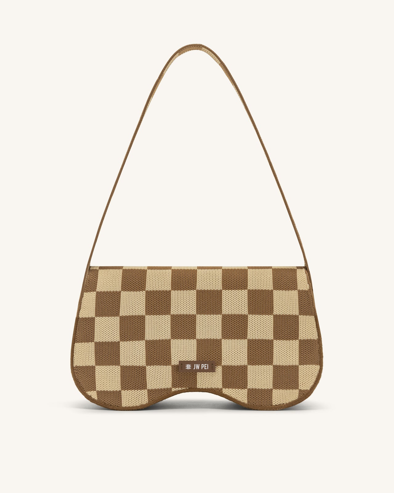Becci Knitted Shoulder Bag - Brown & Beige