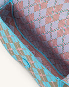 Becci Knitted Shoulder Bag - Lake Blue & Gray Green & Pink