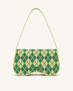 Becci Knitted Shoulder Bag -  Light Yellow & Green & Pink