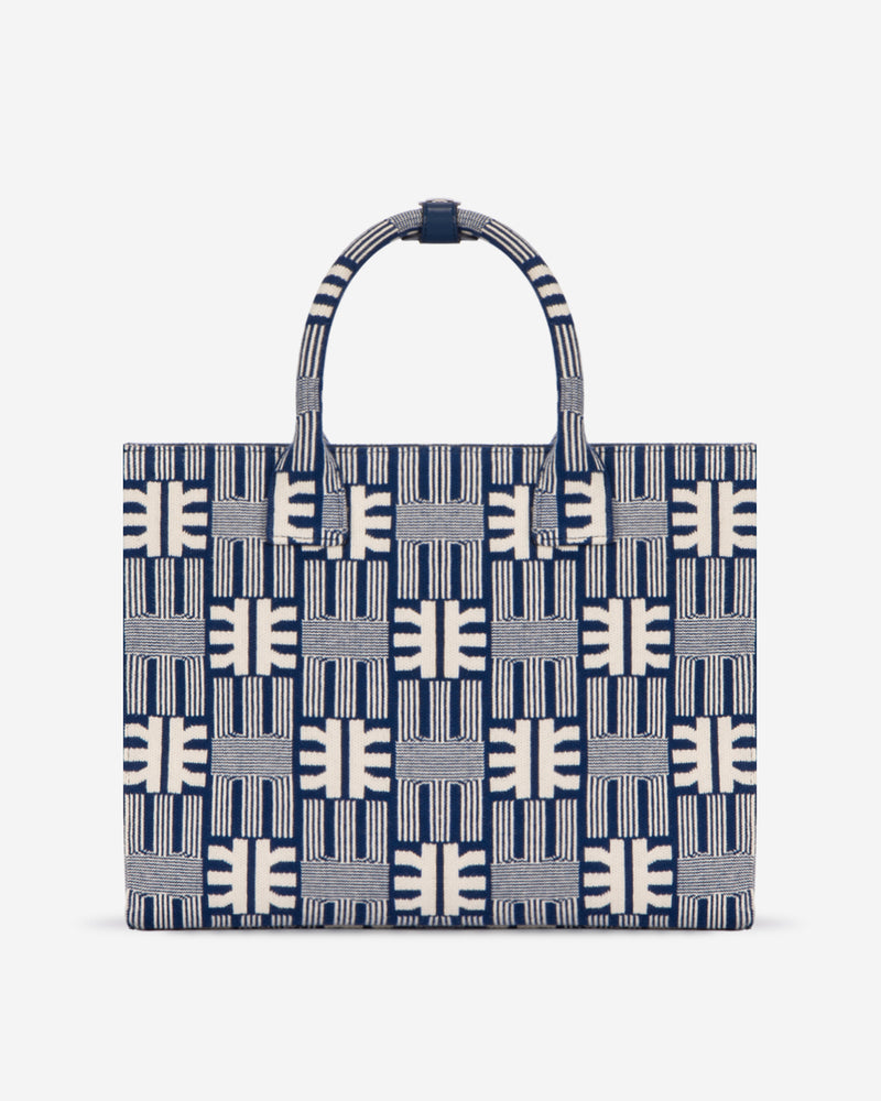 FEI Jacquard Knit Medium Tote Bag - Navy