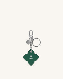Rhombus Bag Charm And Key Holder - Dark Green