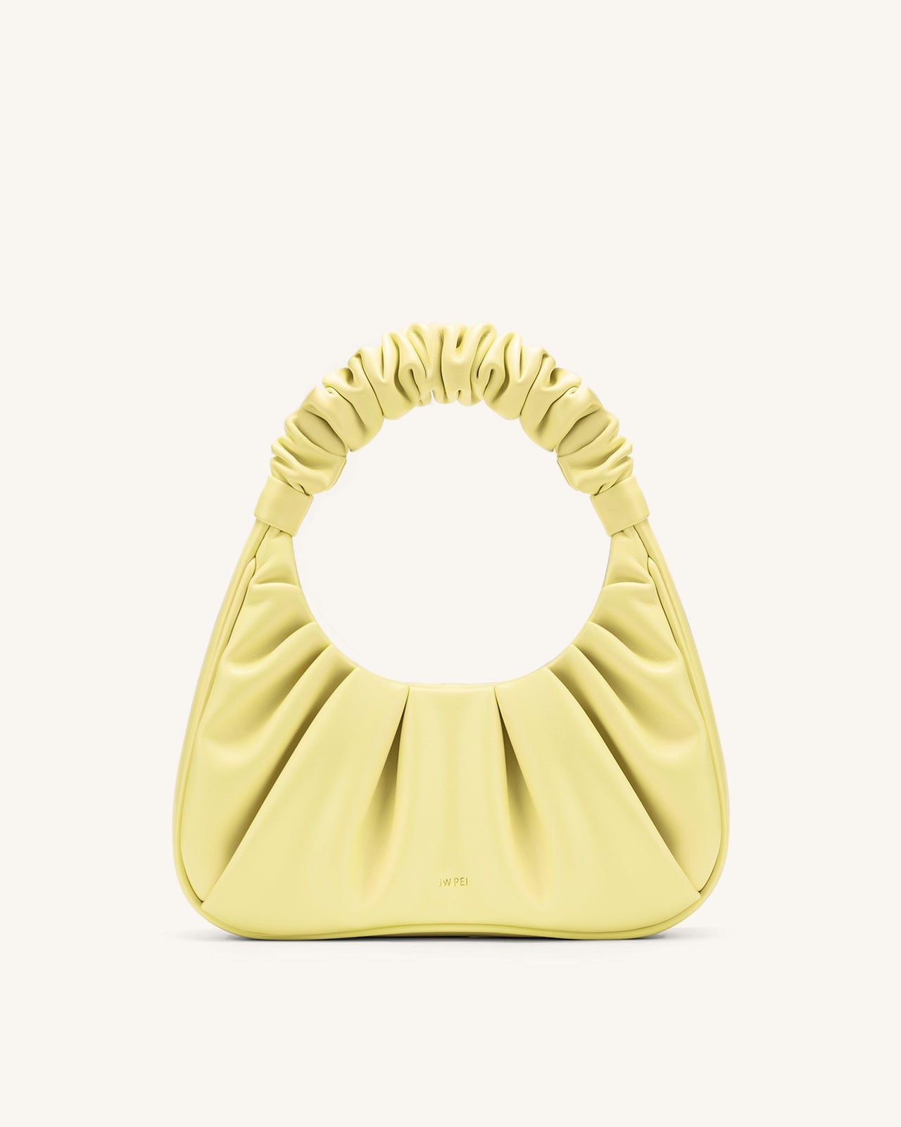 Gabbi Ruched Hobo Handbag - Light Yellow