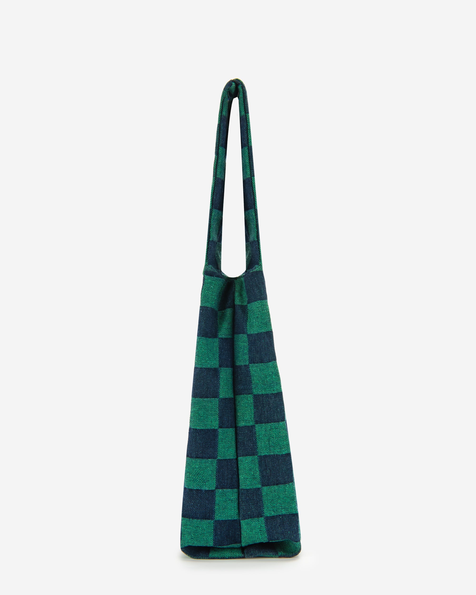 Molly Checkerboard Market Bag - Jungle Green