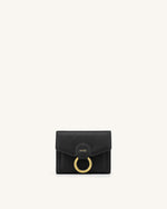 Stella Wallet - Black Grained Vegan Leather