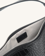Eva Shoulder Handbag - Black Croc