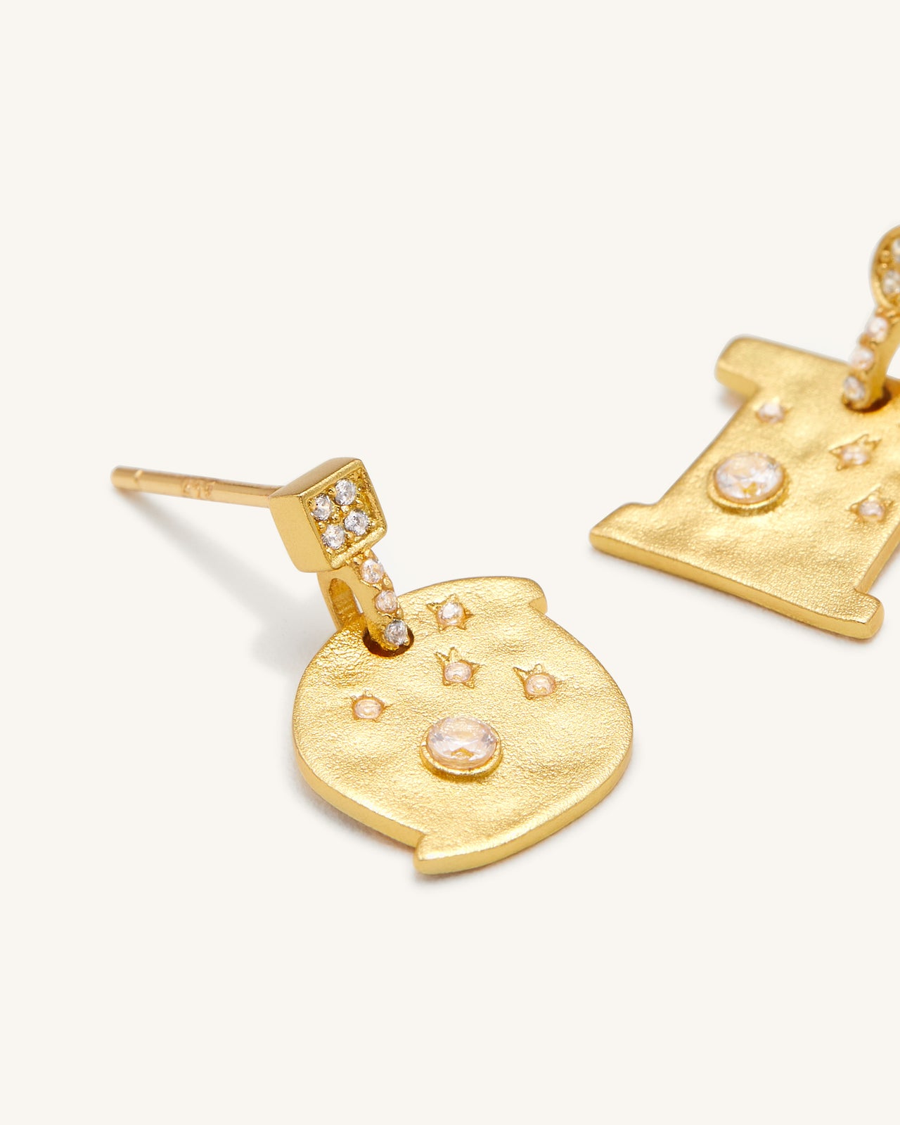 Cosmos Earrings - 18ct Gold Plated & White Zircon