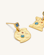 Cosmos Earrings - 18ct Gold Plated & Multicolor Zircon