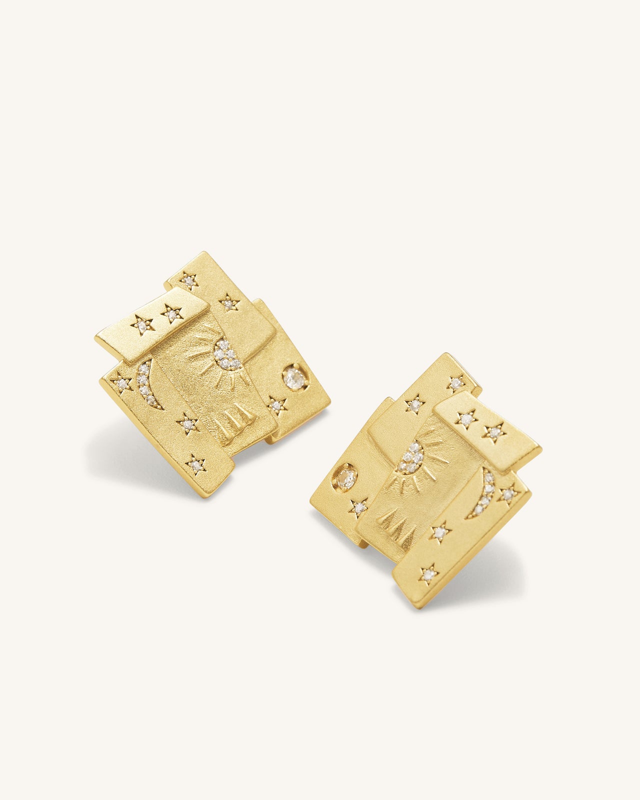 Cosmos Combination Earrings - 18ct Gold Plated & White Zircon