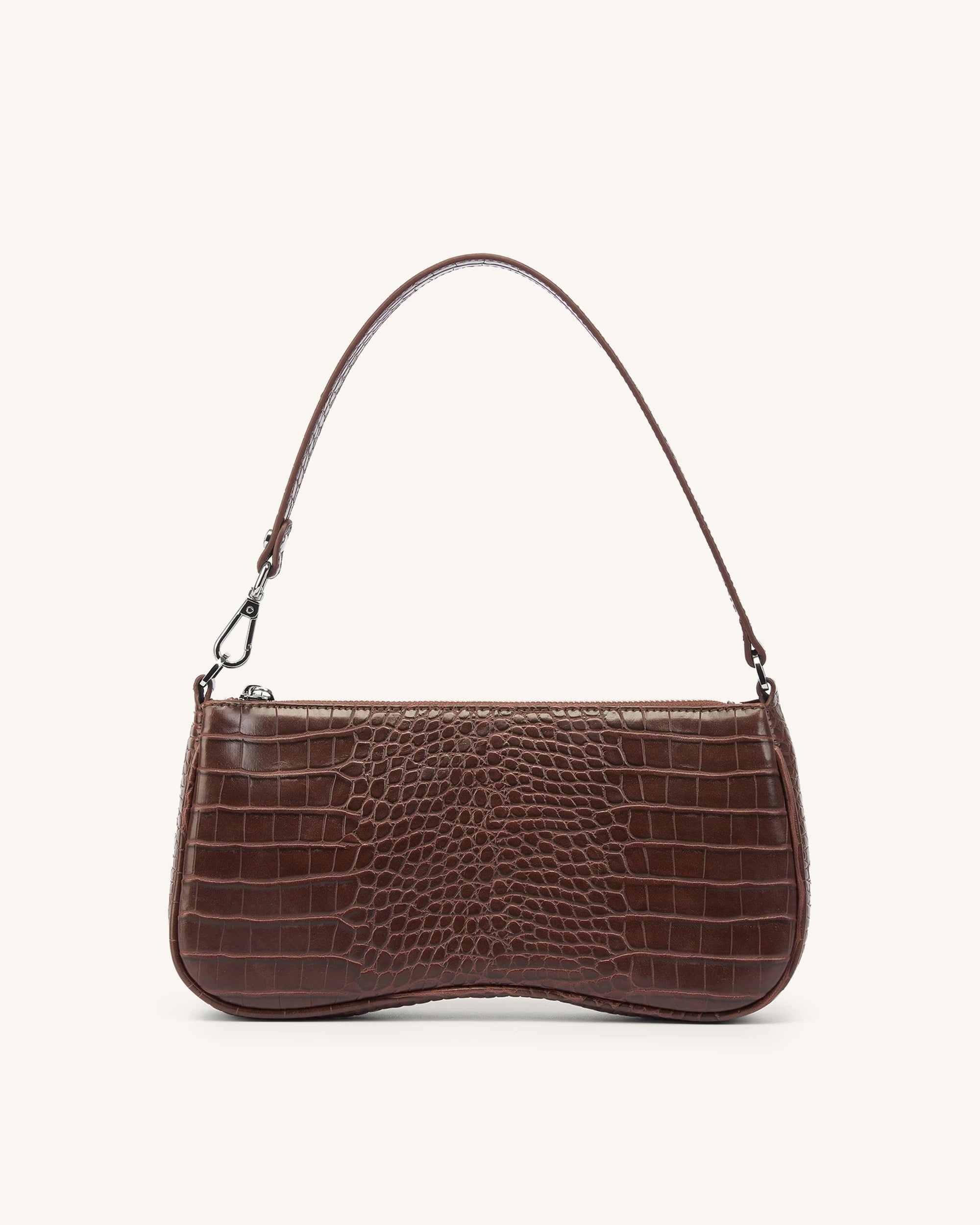 Embossed Leather Crossbody Bag | Brown - Brown / Regular