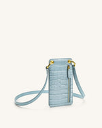 Quinn Phone Bag - Dark Green Croc - ShopperBoard