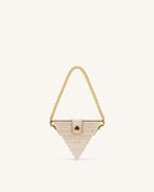 Triangle Mini Box - Light Beige Croc