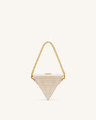 Triangle Mini Box - Light Beige Croc