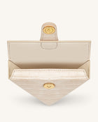 Triangle Mini Box - Light Beige Croc