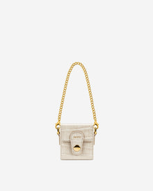 Square Mini Box - Ivory  Croc