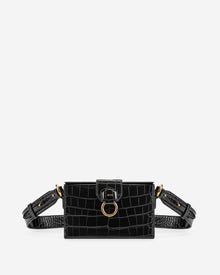 Grace Box Bag - Black Croc