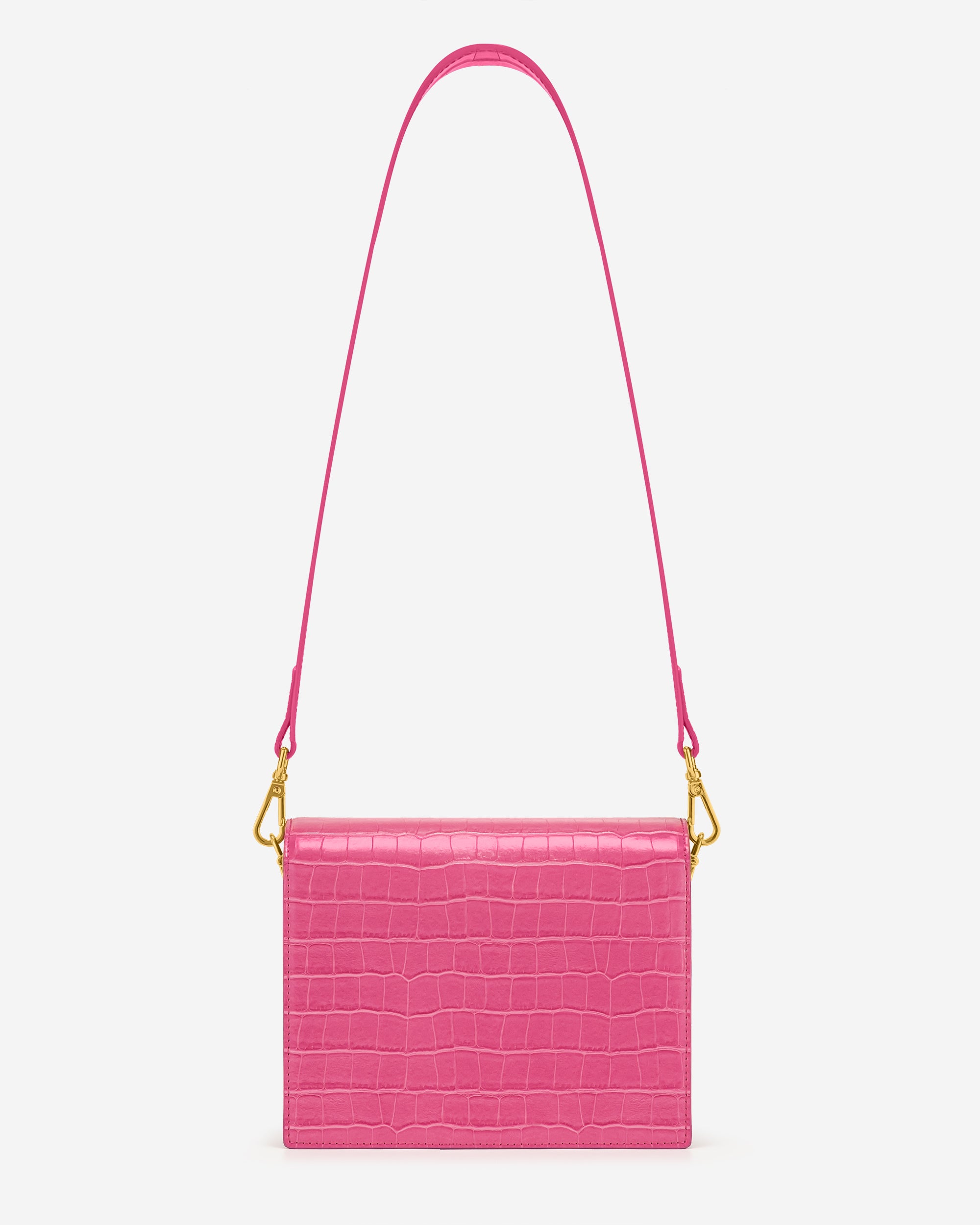 Mini Flap Bag - Rose Red Croc