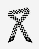 Gradient Checkerboard Faux Silk Twill Scarf - Black