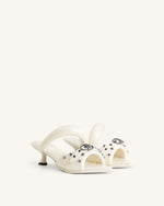 Sara  Studded Mule - White