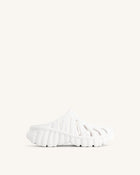 Tara Leaf Platform Clog - White