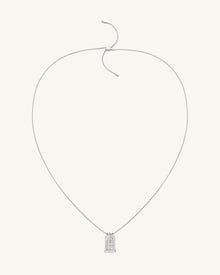 Roman Small Arch Pendant Necklace - 18ct White Gold Plated & White Zircon