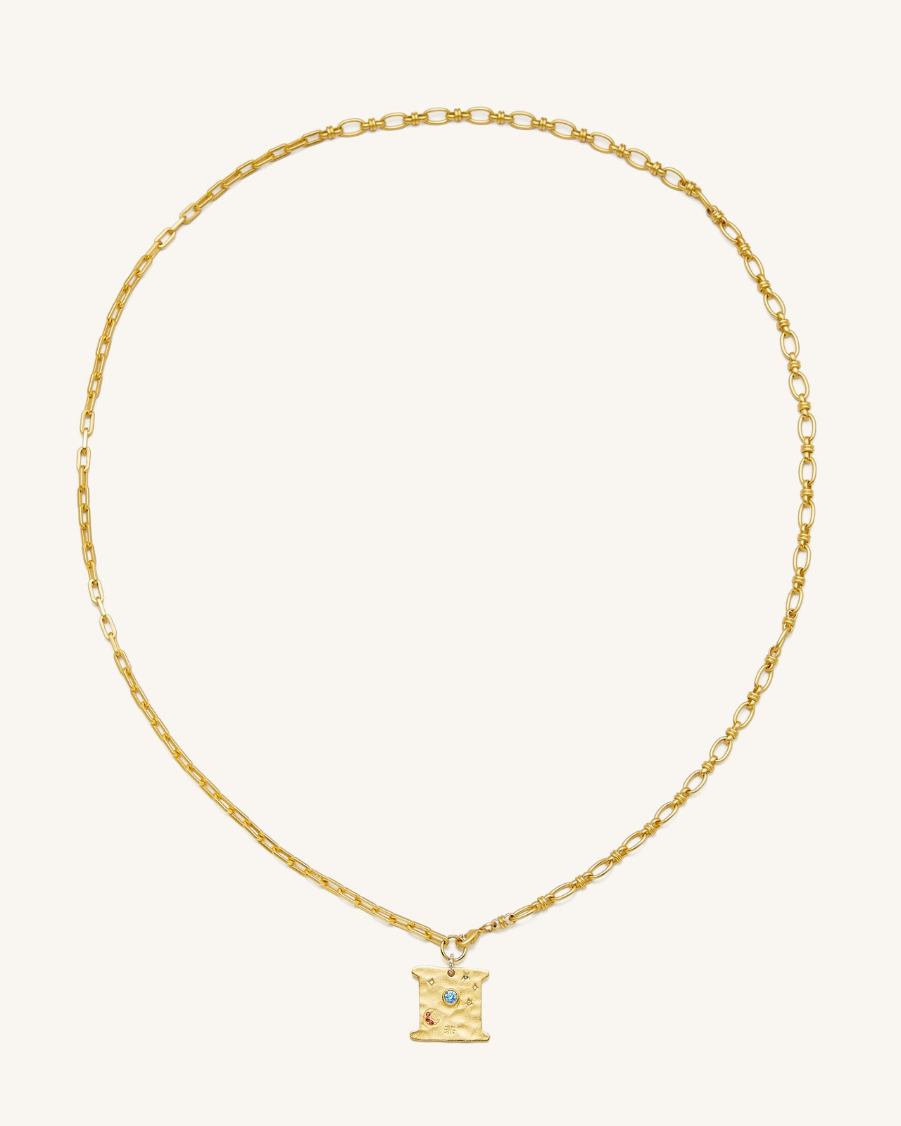Cosmos Square Necklace - 18ct Gold Plated & Multicolor Zircon